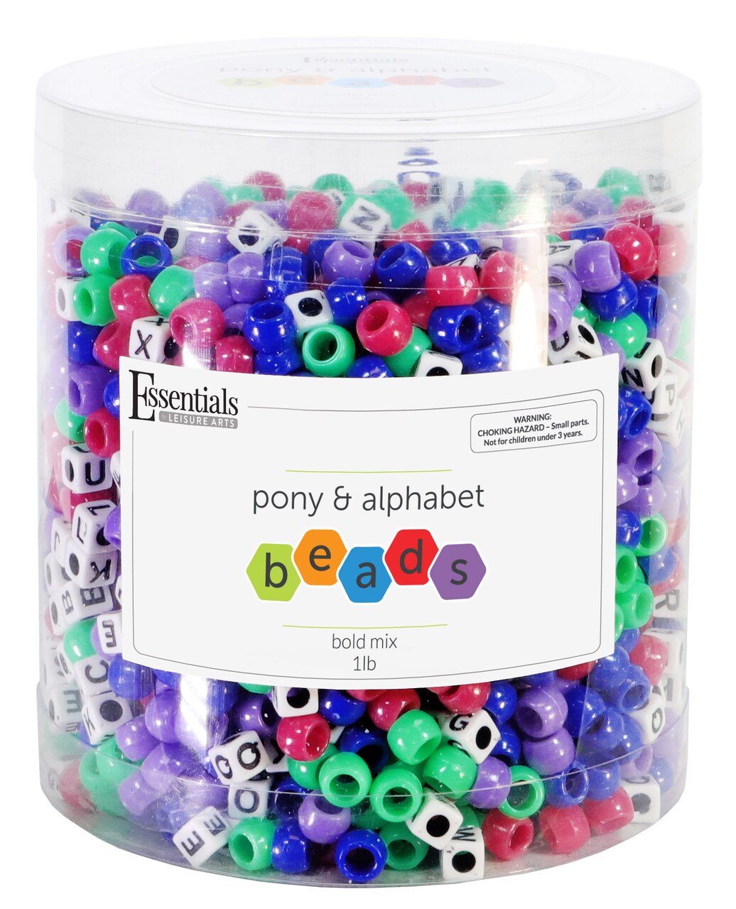 Essentials By Leisure Arts Arts Pony & Alphabet Bead 1lb Mix